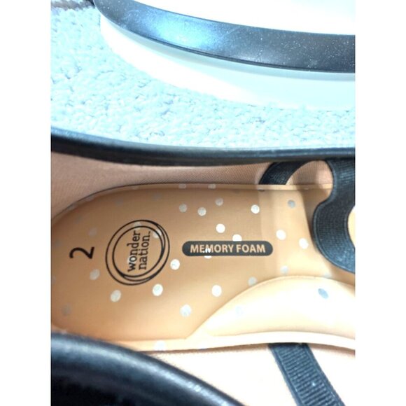 Wonder Nation Girls Flats Ballet Type Shoes Black Size 2 - Picture 6 of 9